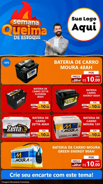 Modelo de TV para TV Vertical com o tema Semana Queima de Estoque para Baterias Elétricas