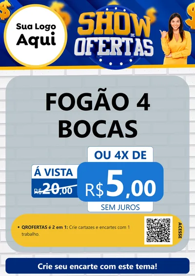 Modelo de Cartaz para Cartaz A4 Vertical com o tema Show de Ofertas para Móveis e Eletro