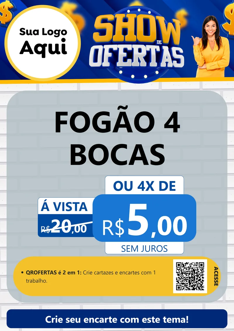 Modelo de Cartaz para Cartaz A4 Vertical com o tema Show de Ofertas para Móveis e Eletro