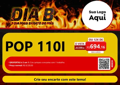 Modelo de Cartaz para Cartaz A4 Horizontal com o tema Dia B para Concessionaria de Motos