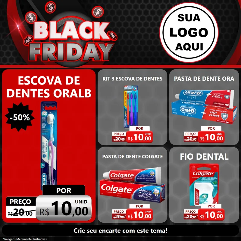 Modelo de Rede Social para Feed Facebook com o tema Black Friday para Higiene Pessoal