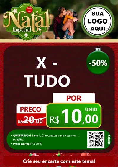 Modelo de Cartaz para Cartaz A4 Vertical com o tema Natal Especial para Hamburgueria