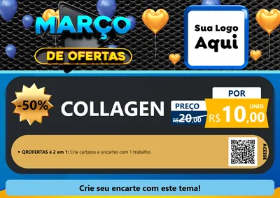 Modelo de Cartaz para Cartaz A4 Horizontal com o tema Março de Ofertas para Suplementos alimentares