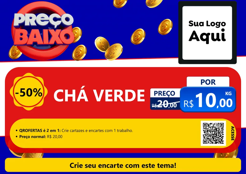 Modelo de Cartaz para Cartaz A4 Horizontal com o tema Preço Baixo para Produtos Naturais