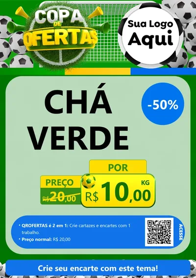 Modelo de Cartaz para Cartaz A4 Vertical com o tema Copa De Ofertas para Produtos Naturais