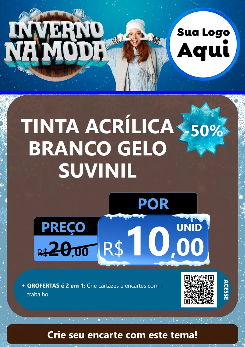 Modelo de Cartaz para Cartaz A4 Vertical com o tema Inverno na Moda para Tintas e Ferramentas
