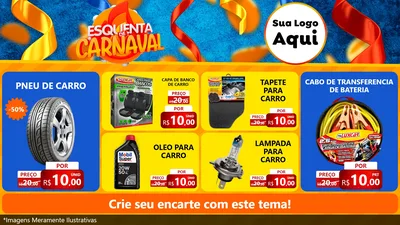 Modelo de TV para TV Horizontal com o tema Esquenta de Carnaval para Auto peças
