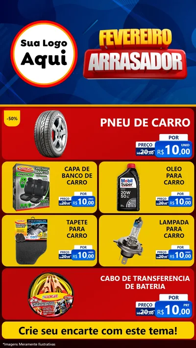Modelo de TV para TV Vertical com o tema Fevereiro Arrasador para Auto peças