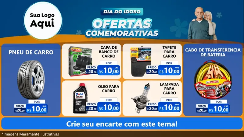 Modelo de TV para TV Horizontal com o tema Dia do Idoso para Auto peças