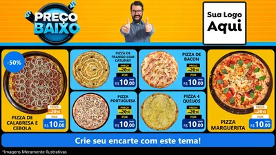 Modelo de TV para TV Horizontal com o tema Preço Baixo para Pizzaria