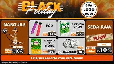 Modelo de TV para TV Horizontal com o tema Black Friday para Tabacaria