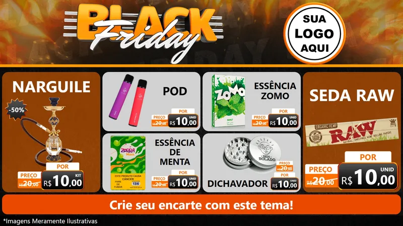 Modelo de TV para TV Horizontal com o tema Black Friday para Tabacaria