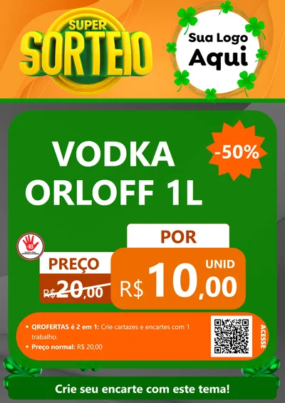 Modelo de Cartaz para Cartaz A4 Vertical com o tema Super Sorteio para Distribuidora de bebidas