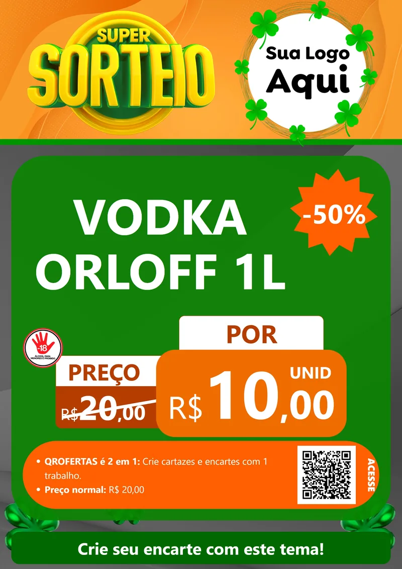 Modelo de Cartaz para Cartaz A4 Vertical com o tema Super Sorteio para Distribuidora de bebidas