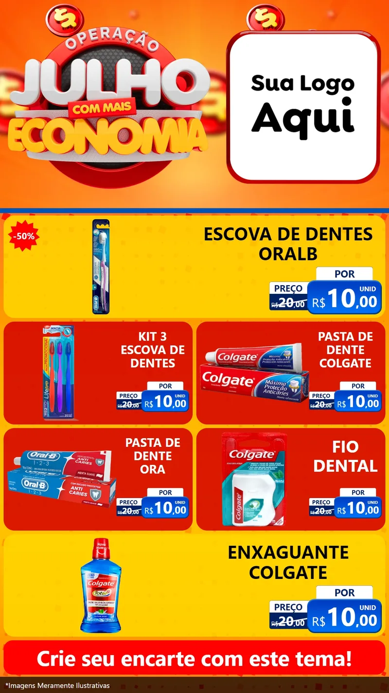 Modelo de TV para TV Vertical com o tema Operação Julho Com Mais Economia para Higiene Pessoal
