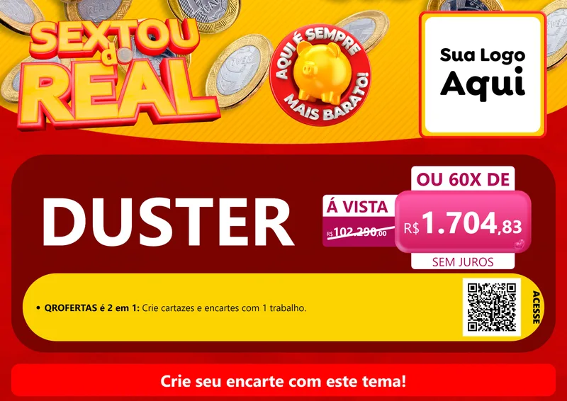 Modelo de Cartaz para Cartaz A4 Horizontal com o tema Sextou do Real para Concessionaria de Carros