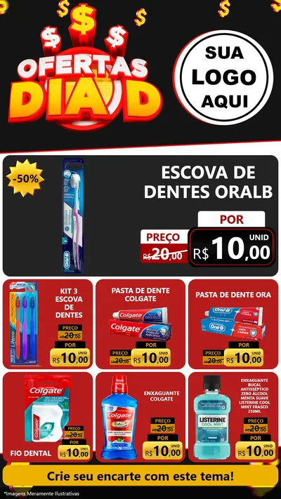 Modelo de Rede Social para Stories com o tema Ofertas Dia D para Higiene Pessoal