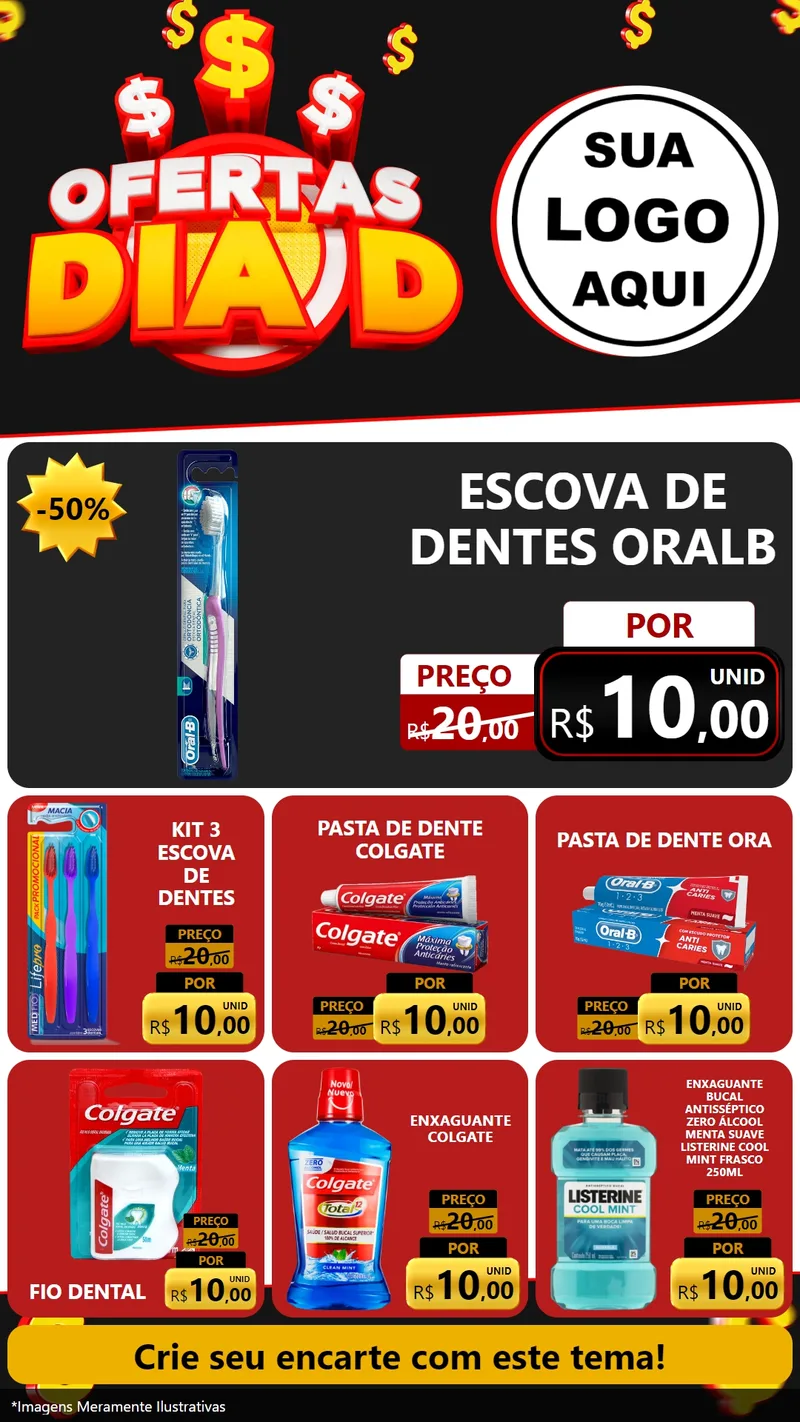 Modelo de Rede Social para Stories com o tema Ofertas Dia D para Higiene Pessoal