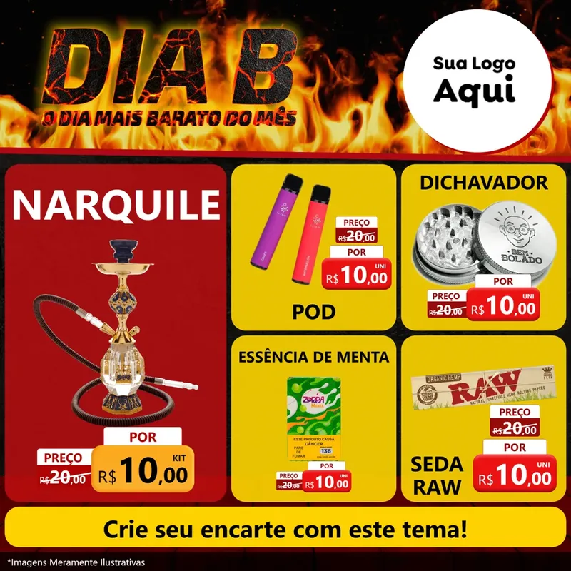 Modelo de Rede Social para Feed Facebook com o tema Dia B para Tabacaria