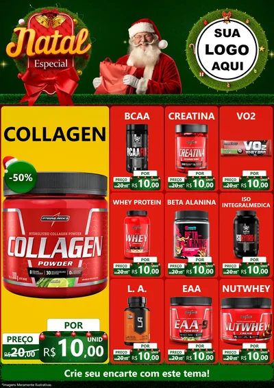 Modelo de Encarte para Encarte A4 Vertical com o tema Natal Especial para Suplementos alimentares
