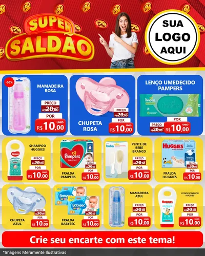 Modelo de Rede Social para Feed Instagram com o tema Super Saldão para Bebês
