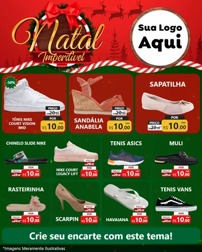 Modelo de Rede Social para Feed Instagram com o tema Natal Imperdível para Calçados