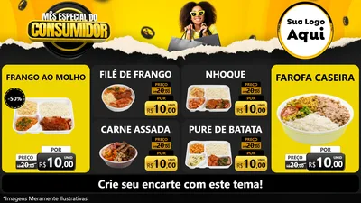 Modelo de TV para TV Horizontal com o tema Mês Especial do Consumidor para Restaurante
