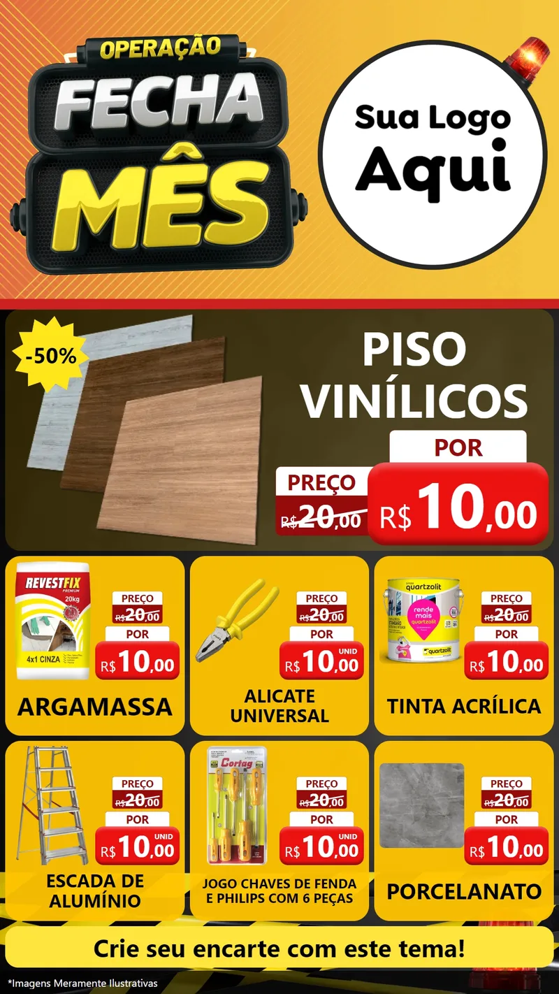 Modelo de Rede Social para Stories com o tema Operação Fecha Mês para Material para Construção
