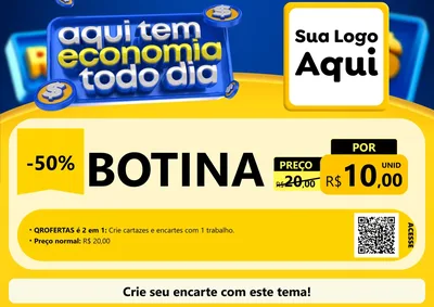 Modelo de Cartaz para Cartaz A4 Horizontal com o tema Aqui Tem Economia Todo Dia para Agropecuária