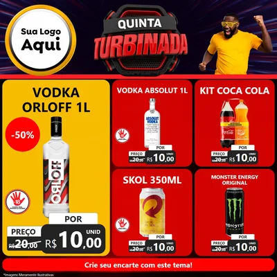 Modelo de Rede Social para Feed Facebook com o tema Quinta Turbinada para Distribuidora de bebidas