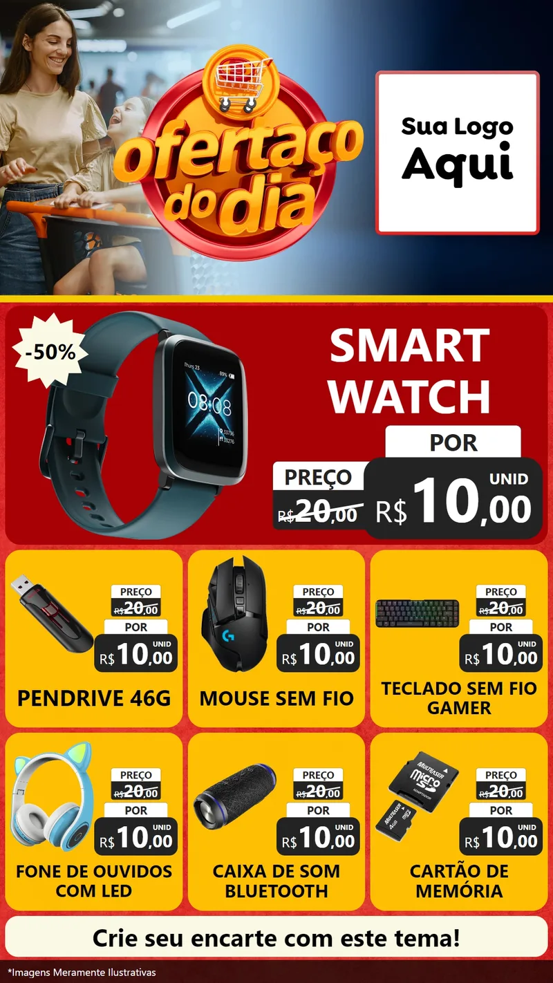 Modelo de Rede Social para Stories com o tema Ofertaço Do Dia para Informática