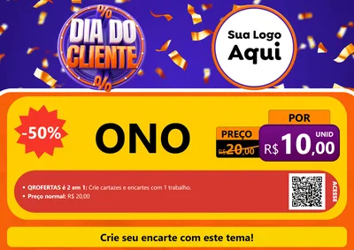 Modelo de Cartaz para Cartaz A4 Horizontal com o tema Dia do Cliente para Óticas