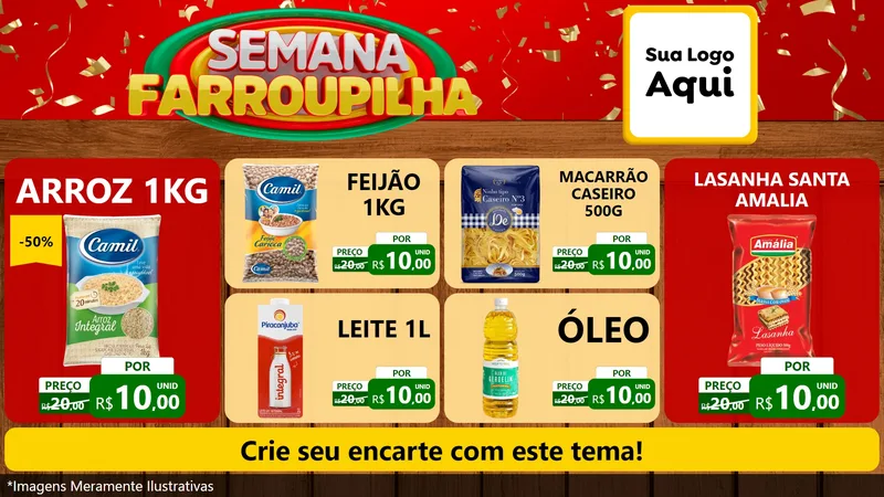 Modelo de TV para TV Horizontal com o tema Semana Farroupilha para Supermercado