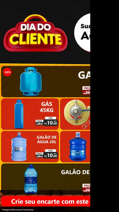 Modelo de TV para TV Vertical com o tema Dia do Cliente para Água e gás