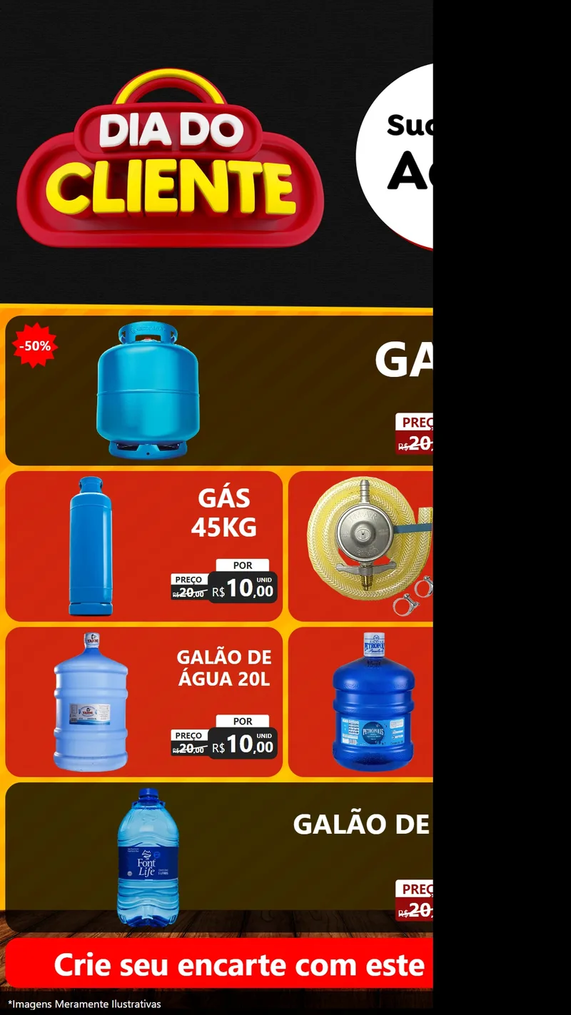Modelo de TV para TV Vertical com o tema Dia do Cliente para Água e gás