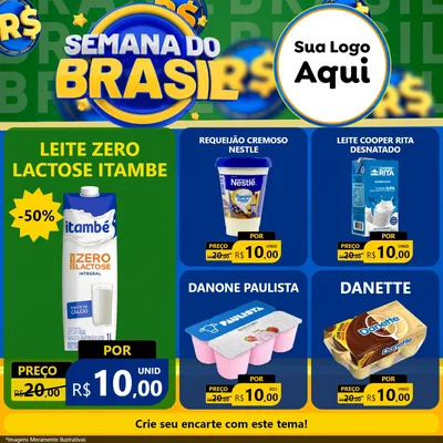 Modelo de Rede Social para Feed Facebook com o tema Semana Do Brasil para Frios e Laticínios