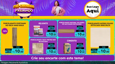 Modelo de TV para TV Horizontal com o tema Pré-Carnaval Premiado para Pisos e revestimentos