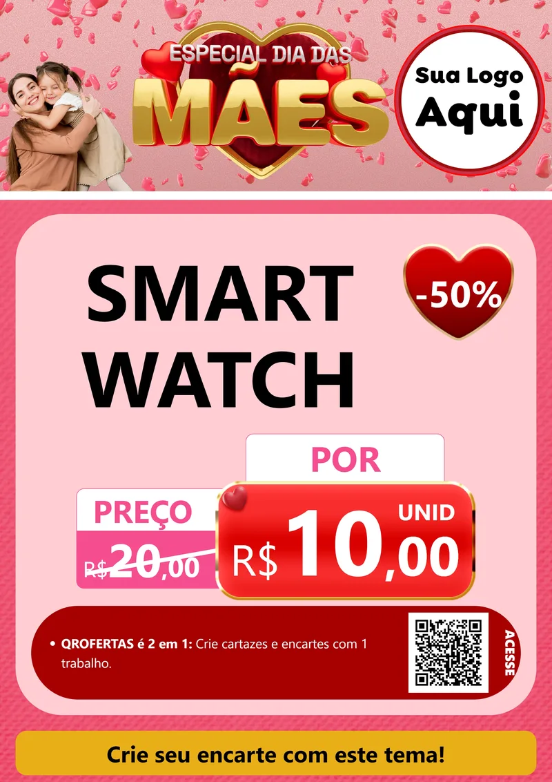 Modelo de Cartaz para Cartaz A4 Vertical com o tema Especial Dia Das Mães para Informática