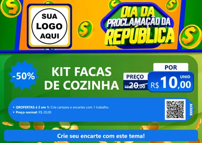 Modelo de Cartaz para Cartaz A4 Horizontal com o tema Dia Da Proclamação da República para Utilidades Domésticas