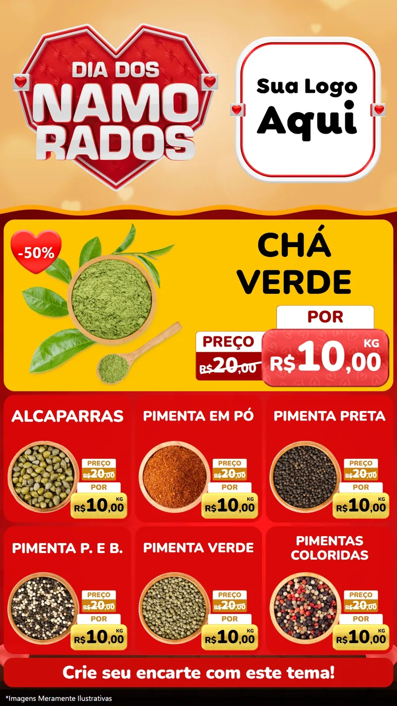 Modelo de Rede Social para Stories com o tema Dia dos Namorados para Produtos Naturais