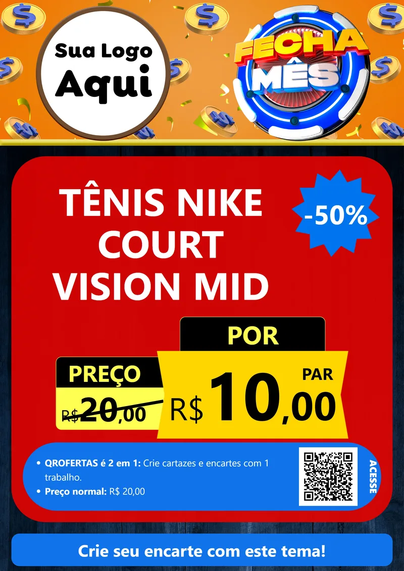 Modelo de Cartaz para Cartaz A4 Vertical com o tema Fecha Mês para Calçados