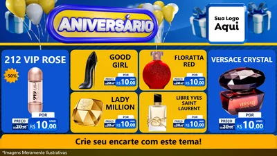Modelo de TV para TV Horizontal com o tema Aniversário para Perfumes
