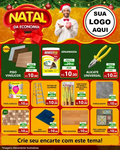 Modelo de Rede Social para Feed Instagram com o tema Natal da Economia para Material para Construção