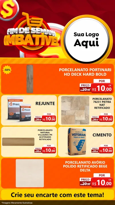Modelo de TV para TV Vertical com o tema Fim de Semana Imbatível para Pisos e revestimentos