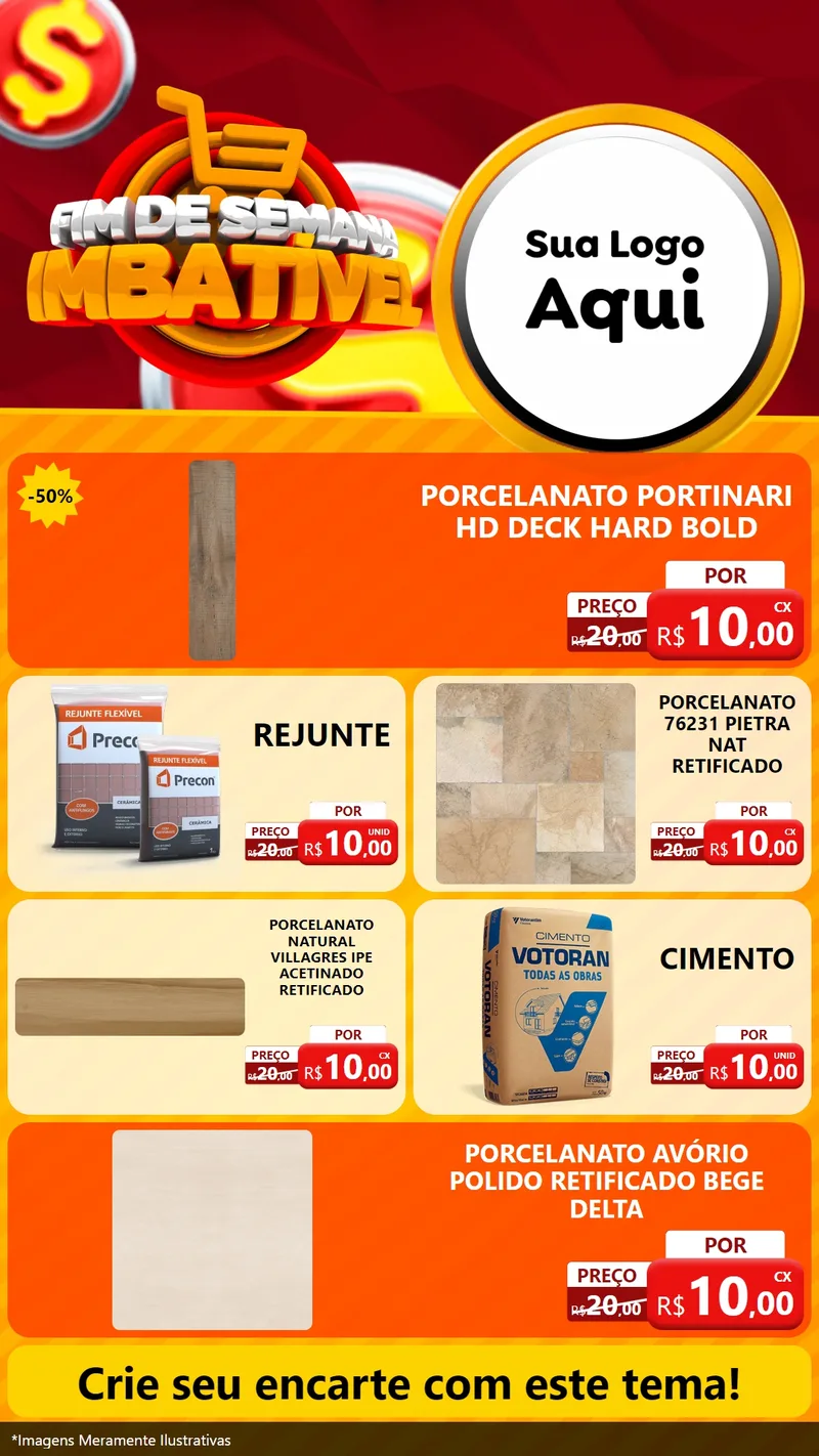 Modelo de TV para TV Vertical com o tema Fim de Semana Imbatível para Pisos e revestimentos
