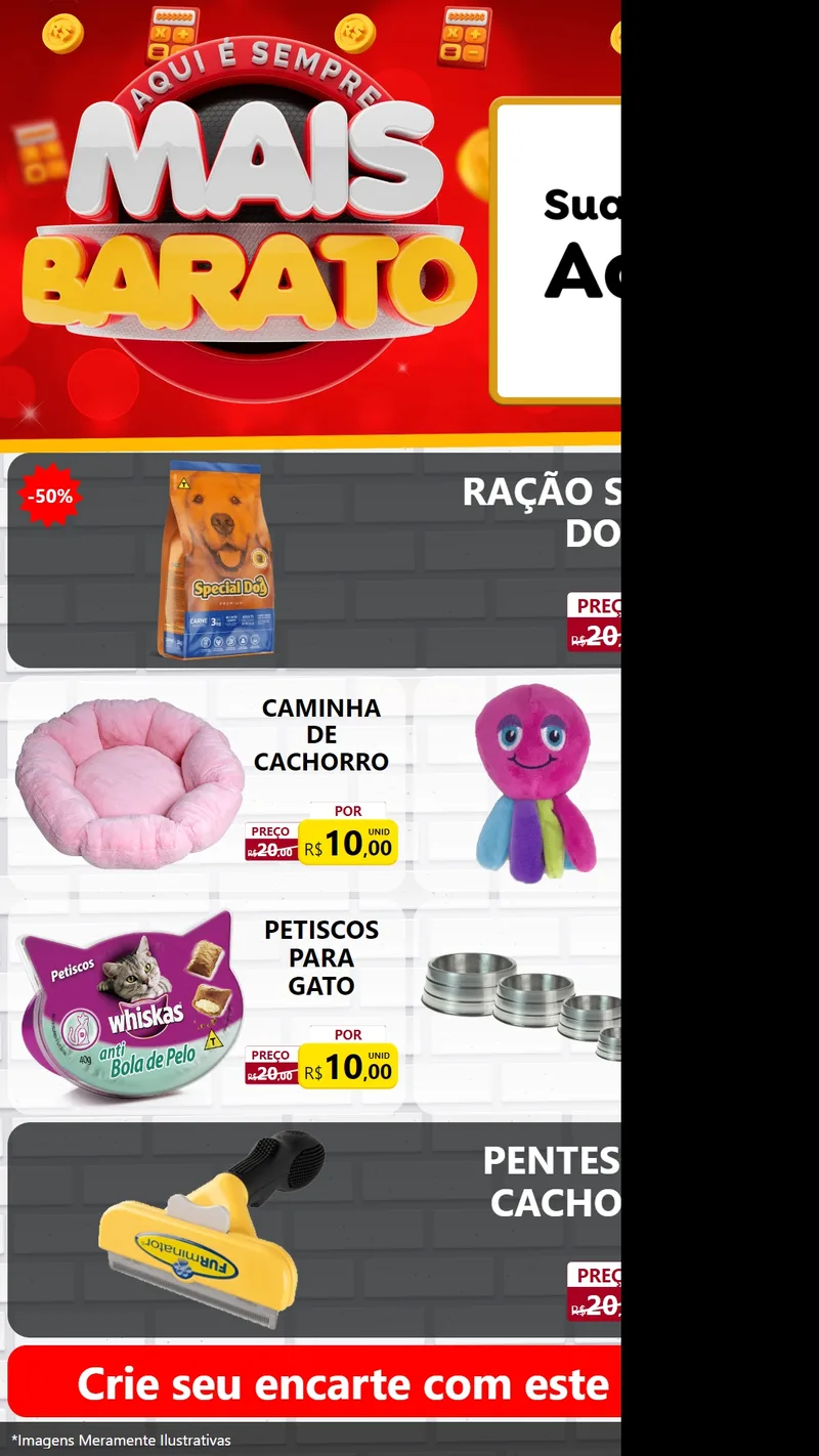 Modelo de TV para TV Vertical com o tema Mais Barato para Pet Shop