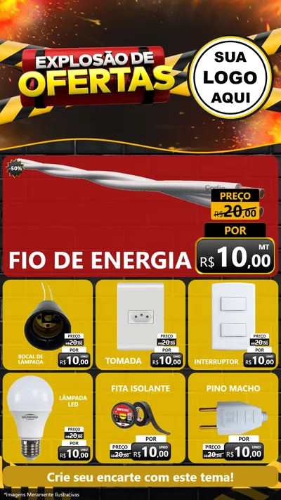 Modelo de Rede Social para Stories com o tema Explosão de Ofertas para Materiais Elétricos