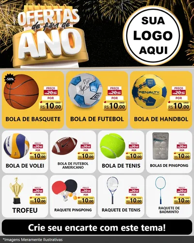 Modelo de Rede Social para Feed Instagram com o tema Ofertas de Fim de Ano para Artigos Esportivos