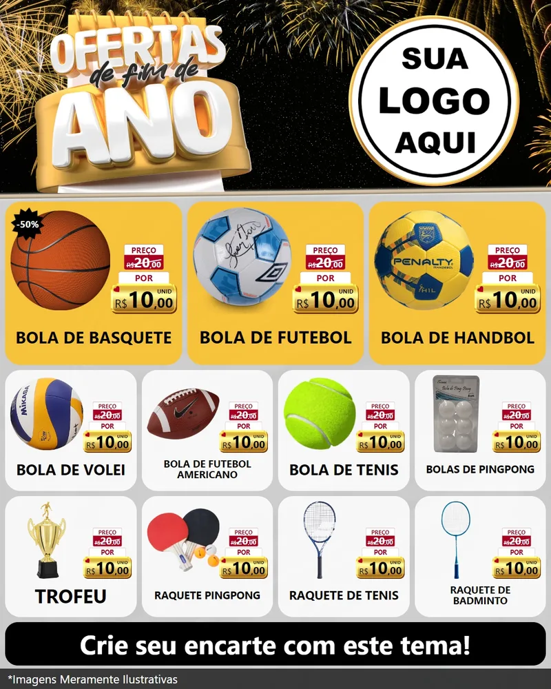 Modelo de Rede Social para Feed Instagram com o tema Ofertas de Fim de Ano para Artigos Esportivos