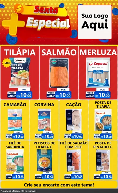 Modelo de Encarte para Encarte Grande com o tema Sexta Mais Especial para Peixaria